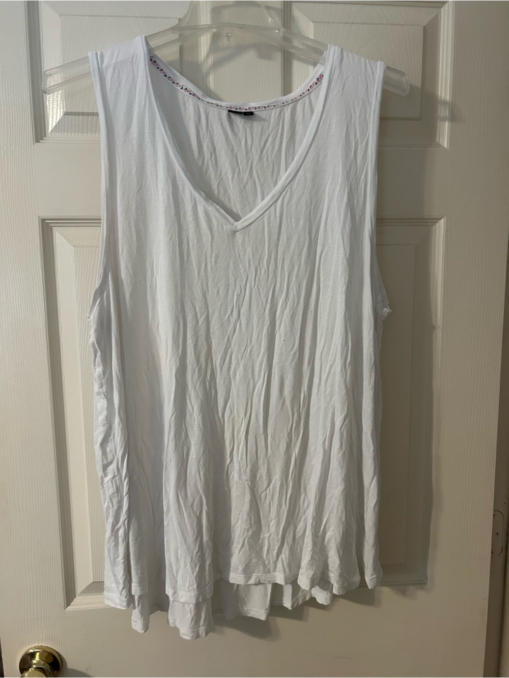 Modcloth White V-Neck Swing Tank